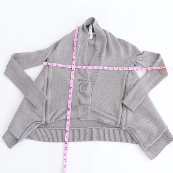 Lululemon Yoga Wrap  it Up100% Merino Wool Sweater Cardigan High Low Hem 4 - Picture 4 of 12